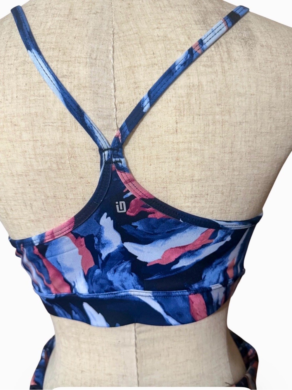 Ideology Navy & Pink Abstract Floral Sports Bra and leggings set